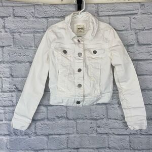 Mudd girls button up Longsleeve white jean jacket sz 8